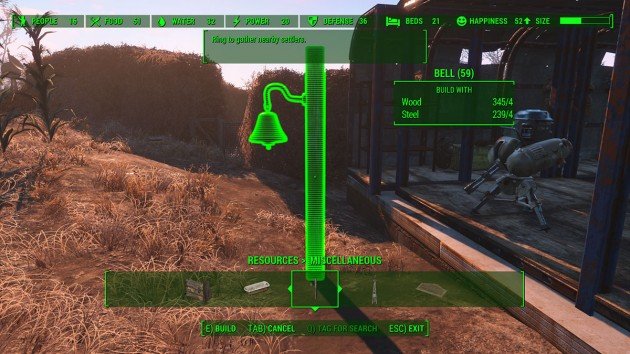 Fallout 4 - Unstuck Settlement - Build a Bell