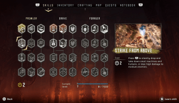 Skill tree in horizon zero dawn