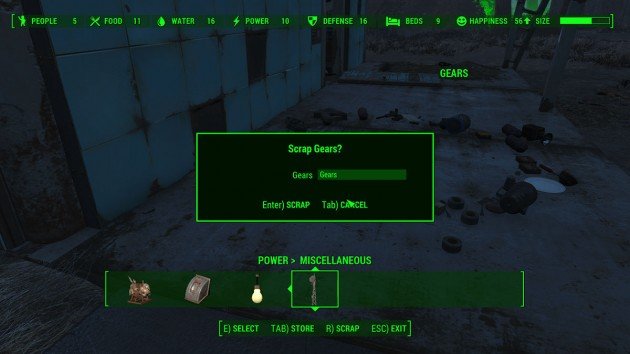 Fallout 4 Guide - Scraping Inventory Items